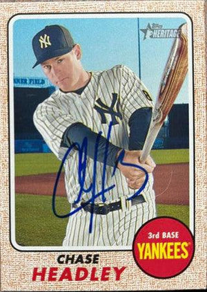 Chase Headley Signed 2017 Topps Heritage Baseball Card - New York Yankees - PastPros