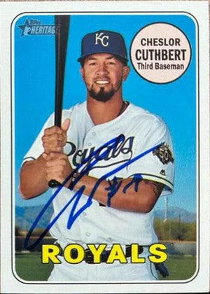 Cheslor Cuthbert Signed 2015 Topps Heritage Baseball Card - Kansas City Royals - PastPros