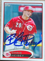 Chris Heisey Signed 2012 Topps Baseball Card - Cincinnati Reds