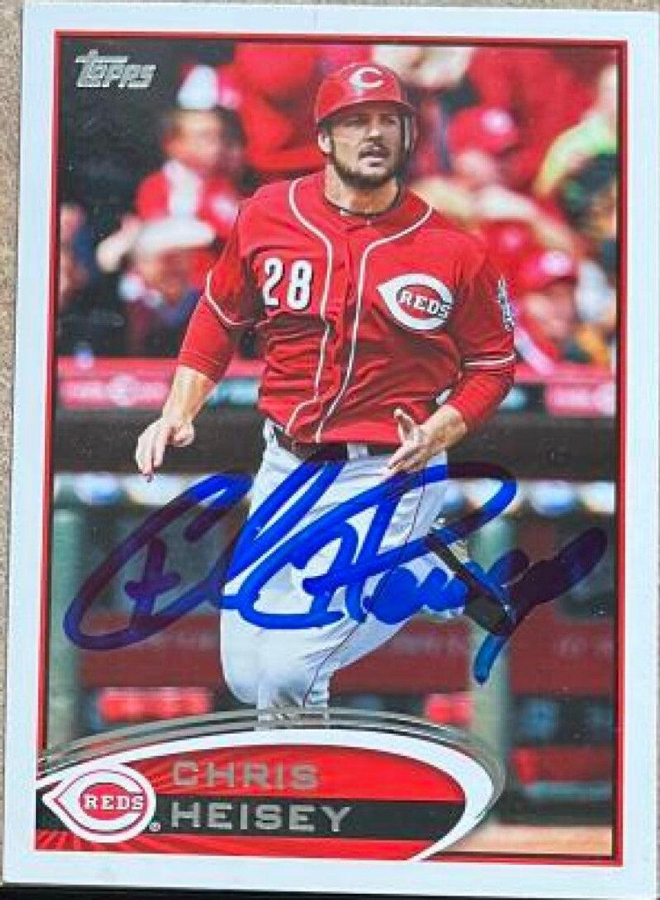 Chris Heisey Signed 2012 Topps Update Baseball Card - Cincinnati Reds - PastPros