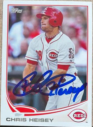 Chris Heisey Signed 2013 Topps Baseball Card - Cincinnati Reds - PastPros
