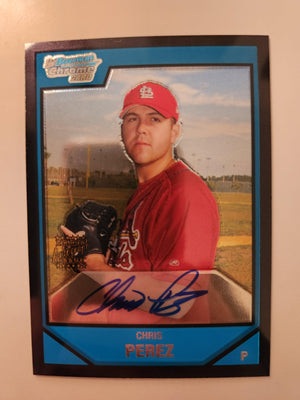 Chris Perez Signed 2007 Bowman Chrome Prospects Baseball Card - St Louis Cardinals #BC224 - PastPros
