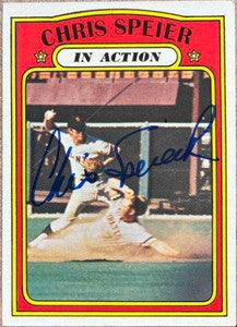 Chris Speier Signed 1972 Topps Baseball Card - San Francisco Giants #166 - PastPros