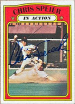 Chris Speier Signed 1972 Topps Baseball Card - San Francisco Giants #166 - PastPros
