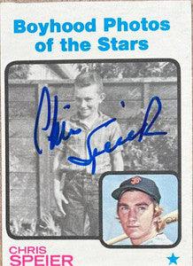 Chris Speier Signed 1973 Topps Baseball Card - San Francisco Giants #345 - PastPros