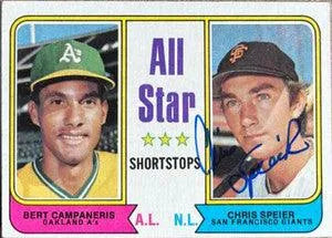 Chris Speier Signed 1974 Topps Baseball Card - San Francisco Giants #335 - PastPros