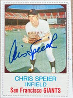 Chris Speier Signed 1975 Hostess Baseball Card - San Francisco Giants - PastPros