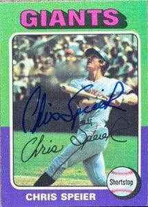 Chris Speier Signed 1975 Topps Baseball Card - San Francisco Giants