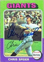 Chris Speier Signed 1975 Topps Mini Baseball Card - San Francisco Giants