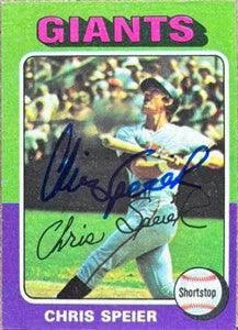 Chris Speier Signed 1975 Topps Mini Baseball Card - San Francisco Giants
