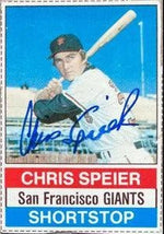 Chris Speier Signed 1976 Hostess Baseball Card - San Francisco Giants