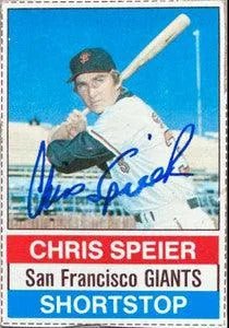 Chris Speier Signed 1976 Hostess Baseball Card - San Francisco Giants