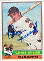 Chris Speier Signed 1976 Topps Baseball Card - San Francisco Giants