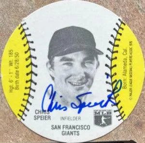 Chris Speier Signed 1977 Burger Chef Discs Baseball Card - San Francisco Giants