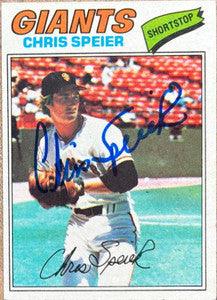 Chris Speier Signed 1977 Topps Baseball Card - San Francisco Giants - PastPros