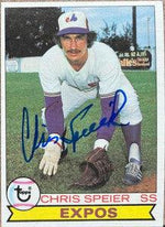 Chris Speier Signed 1979 Topps Baseball Card - Montreal Expos - PastPros