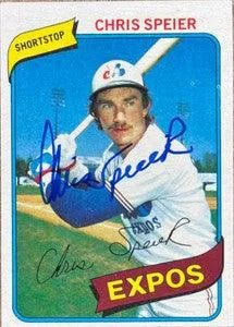 Chris Speier Signed 1980 Topps Baseball Card - Montreal Expos