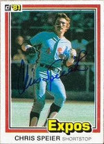 Chris Speier Signed 1981 Donruss Baseball Card - Montreal Expos