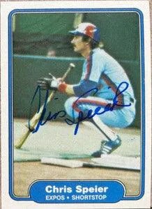 Chris Speier Signed 1982 Fleer Baseball Card - Montreal Expos