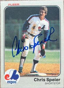 Chris Speier Signed 1983 Fleer Baseball Card - Montreal Expos - PastPros