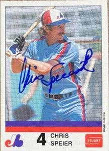 Chris Speier Signed 1983 Stuart Bakery Baseball Card - Montreal Expos
