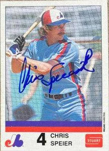 Chris Speier Signed 1983 Stuart Bakery Baseball Card - Montreal Expos - PastPros
