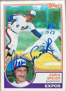 Chris Speier Signed 1983 Topps Baseball Card - Montreal Expos - PastPros