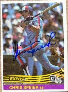 Chris Speier Signed 1984 Donruss Baseball Card - Montreal Expos