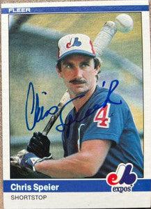 Chris Speier Signed 1984 Fleer Baseball Card - Montreal Expos - PastPros
