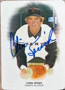 Chris Speier Signed 1984 Mother's Cookies Baseball Card - San Francisco Giants