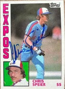Chris Speier Signed 1984 Topps Baseball Card - Montreal Expos