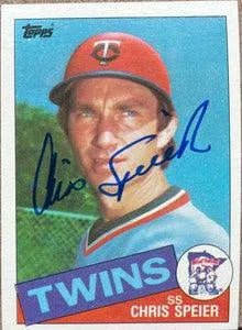 Chris Speier Signed 1985 Topps Baseball Card - Minnesota Twins