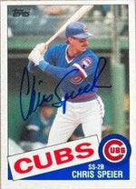Chris Speier Signed 1985 Topps Traded Baseball Card - Chicago Cubs
