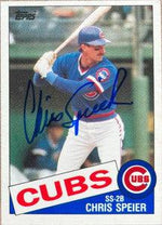 Chris Speier Signed 1985 Topps Traded Baseball Card - Chicago Cubs - PastPros