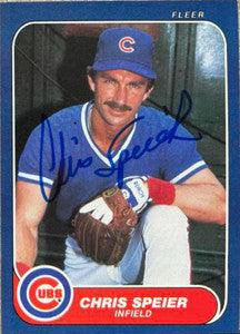 Chris Speier Signed 1986 Fleer Baseball Card - Chicago Cubs - PastPros