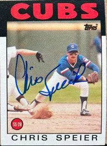 Chris Speier Signed 1986 Topps Baseball Card - Chicago Cubs - PastPros