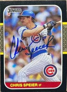Chris Speier Signed 1987 Donruss Baseball Card - Chicago Cubs