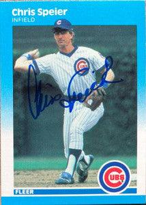 Chris Speier Signed 1987 Fleer Baseball Card - Chicago Cubs - PastPros