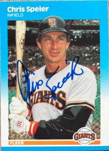 Chris Speier Signed 1987 Fleer Update Baseball Card - San Francisco Giants - PastPros