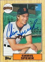 Chris Speier Signed 1987 Topps Traded Baseball Card - San Francisco Giants