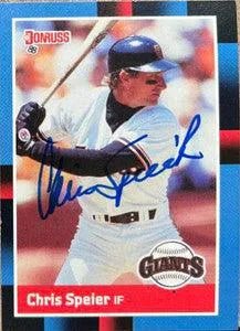 Chris Speier Signed 1988 Donruss Baseball Card - San Francisco Giants