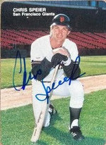 Chris Speier Signed 1988 Mother's Cookies Baseball Card - San Francisco Giants