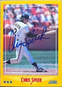 Chris Speier Signed 1988 Score Baseball Card - San Francisco Giants