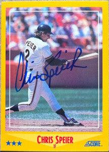 Chris Speier Signed 1988 Score Baseball Card - San Francisco Giants - PastPros