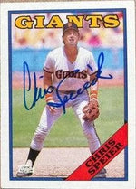 Chris Speier Signed 1988 Topps Baseball Card - San Francisco Giants