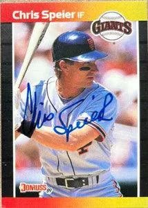 Chris Speier Signed 1989 Donruss Baseball Card - San Francisco Giants