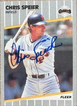 Chris Speier Signed 1989 Fleer Baseball Card - San Francisco Giants