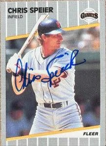 Chris Speier Signed 1989 Fleer Baseball Card - San Francisco Giants