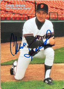 Chris Speier Signed 1989 Mother's Cookies Baseball Card - San Francisco Giants - PastPros