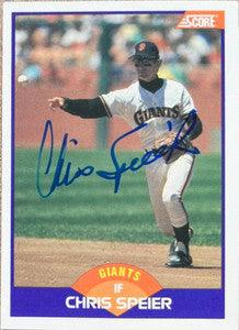 Chris Speier Signed 1989 Score Baseball Card - San Francisco Giants - PastPros